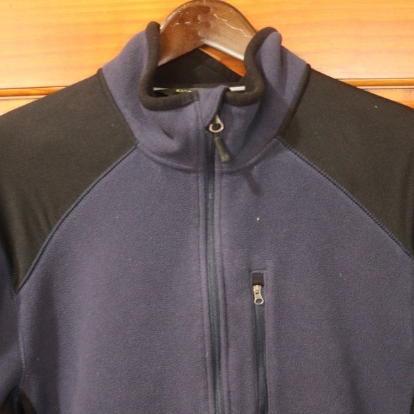 Tek Gear Men's Blue Black Fleece Full Zip Jacket Medium Outdoor Layering - Picture 4 of 11